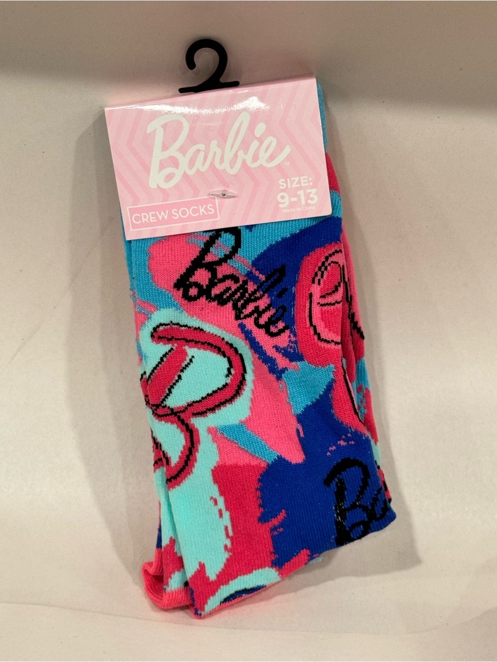 Adult Mattel Barbie Crew Socks Size 9-13 Brand New‎ NWT Polyester Spandex Blend